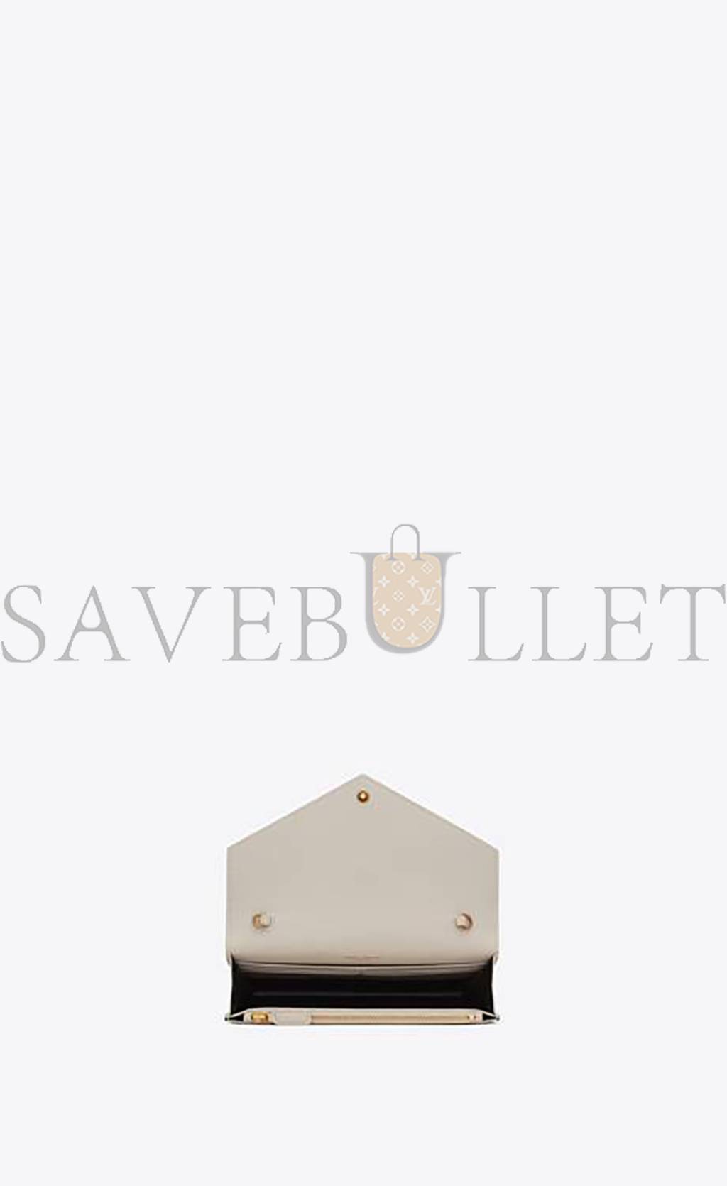 YSL CASSANDRE ENVELOPE CHAIN WALLET IN SMOOTH LEATHER 743050AAB4K9290 (19*12.5*3.5cm)