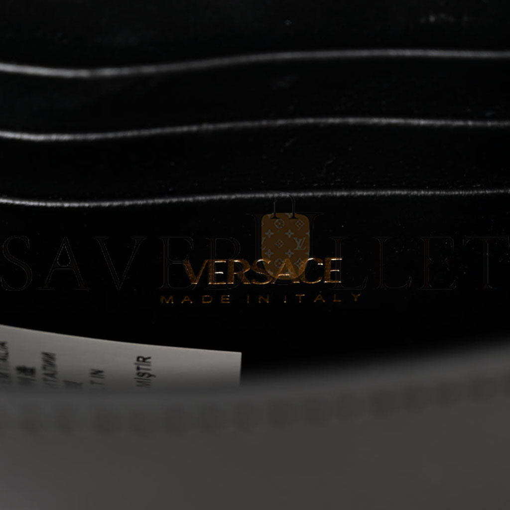 VERSACE PATENT MINI LA MEDUSA BAG BLACK  (16*15*6cm)