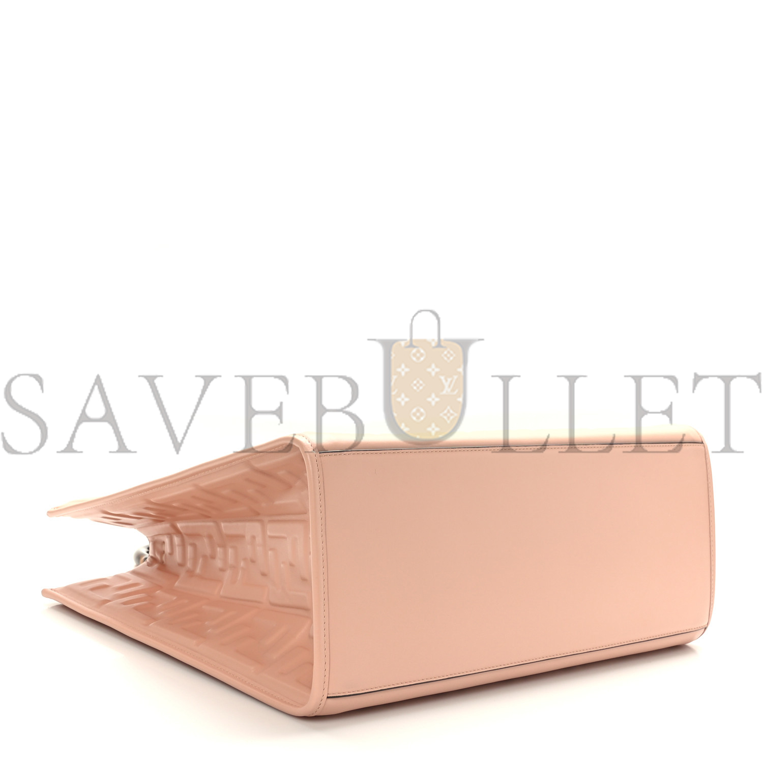 FENDI VITELLO PLEXIGLASS FF EMBOSSED MEDIUM FENDI SUNSHINE SHOPPER TOTE BABY PINK (36*31*16cm)