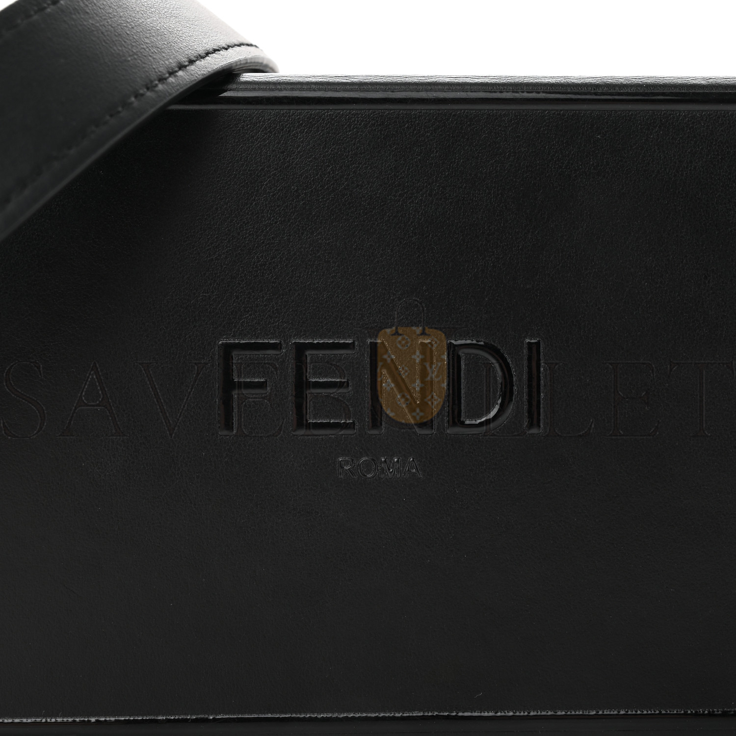 FENDI VITELLO GRACE LIGHT LOGO HORIZONTAL BOX CROSSBODY BAG BLACK (24*11*5cm)