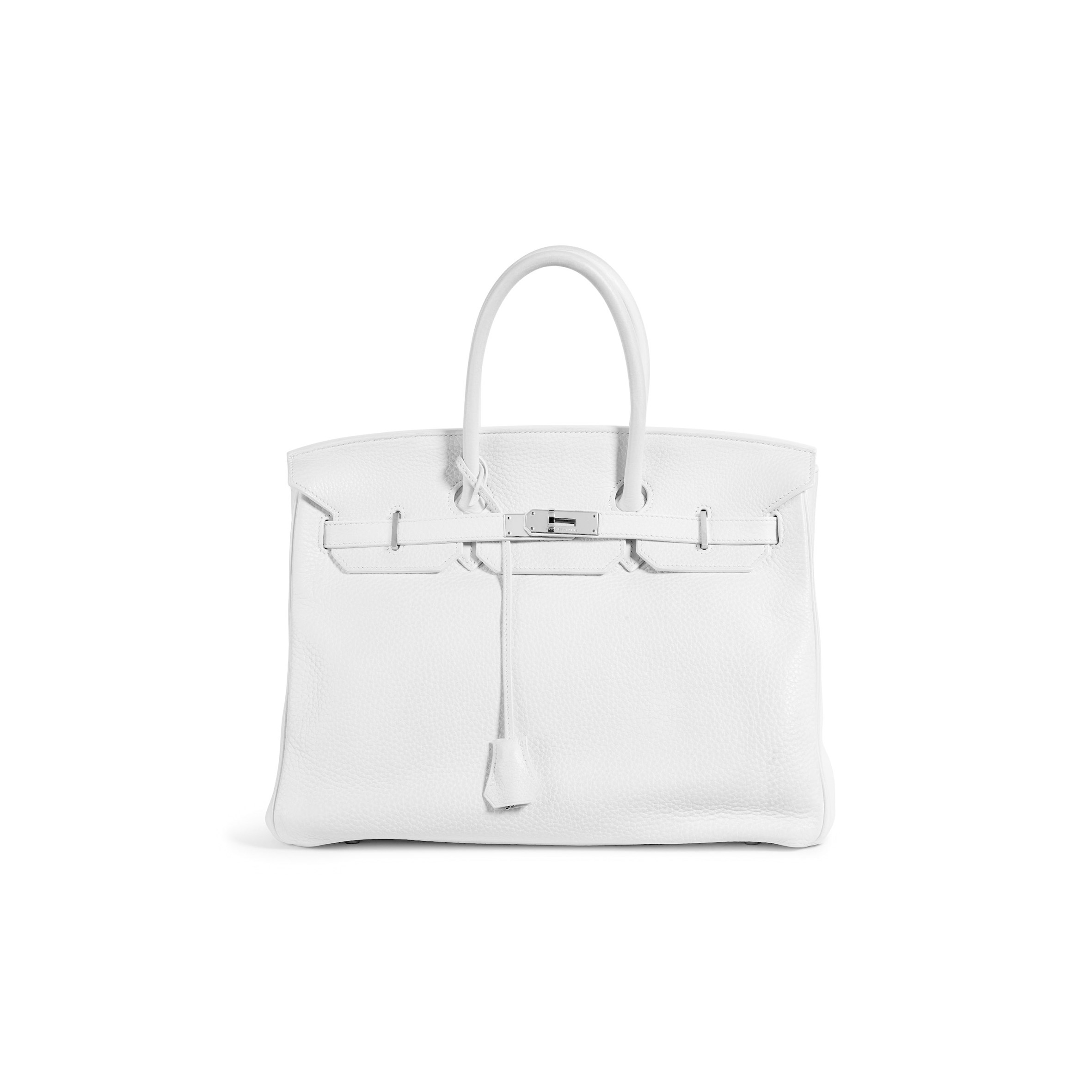 HERMÈS MASTER BIRKIN 35 TOGO LEATHER WHITE SILVER BUCKLE BAG H028369CK01 (35*28*18cm)