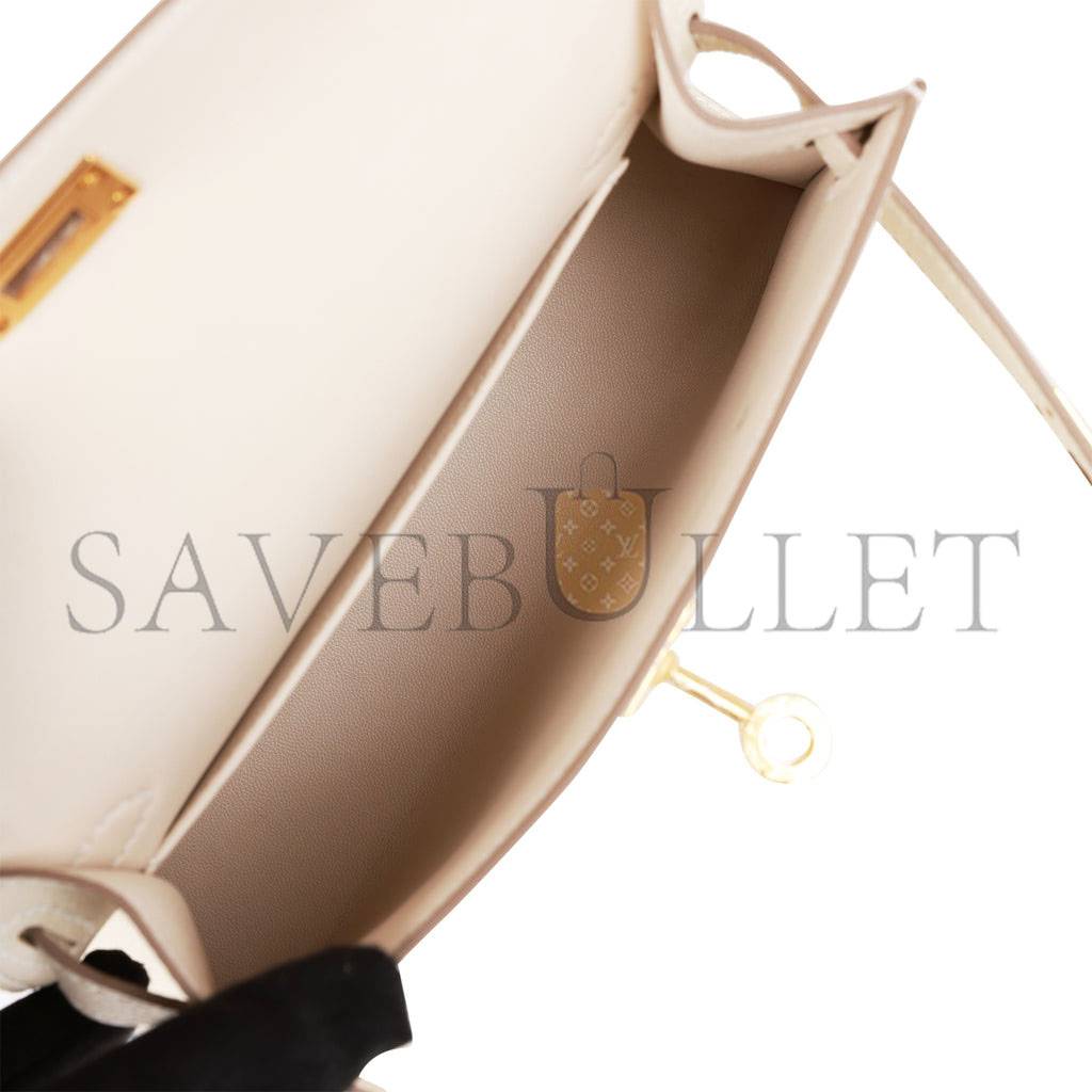 HERMES MINI KELLY SELLIER 20 CRAIE EPSOM GOLD HARDWARE (19*12*5.5cm)