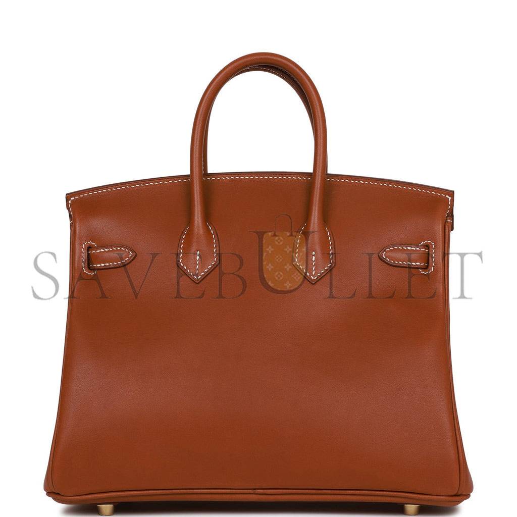 HERMES BIRKIN 25 FAUVE BARENIA GOLD HARDWARE HANDMADE (25cm)