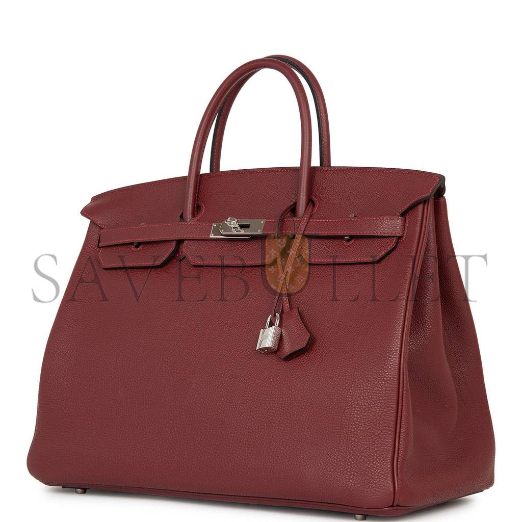 HERMES BIRKIN 40 ROUGE H TOGO PALLADIUM HARDWARE (40cm)