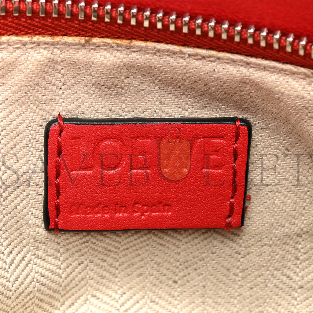 LOEWE CALFSKIN SMALL PUZZLE BAG SCARLET (24*16.5*10.5cm)