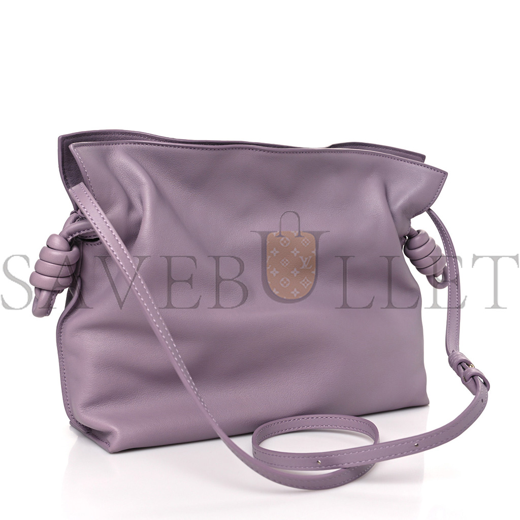 LOEWE NAPPA FLAMENCO KNOT CLUTCH PALE AUBERGINE GLAZE (22*18*7cm)