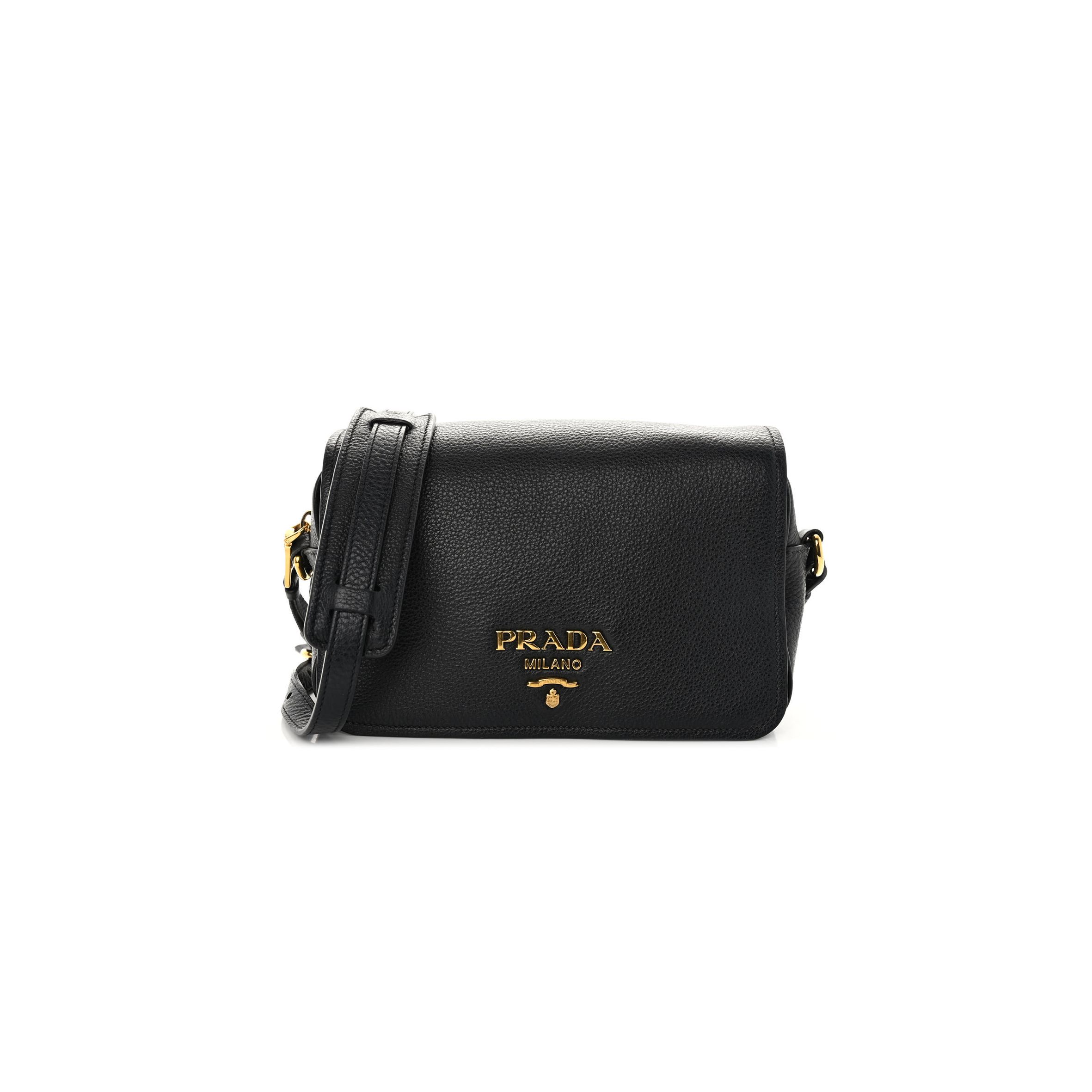 PRADA VITELLO PHENIX CROSSBODY BAG BLACK (22*15*7cm)