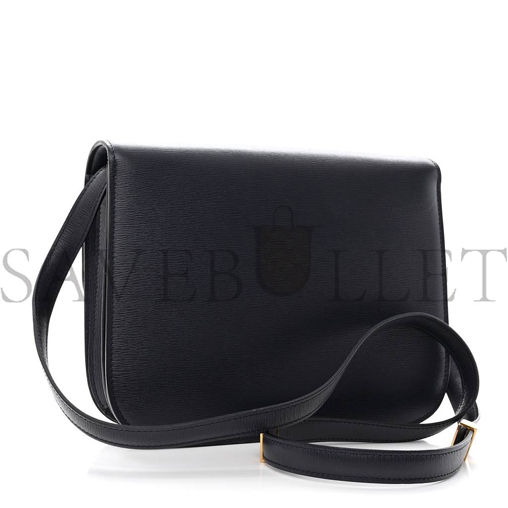 CELINE LIEGE CALFSKIN MEDIUM CLASSIC BOX FLAP BAG DARK BLUE (23*18*6cm)