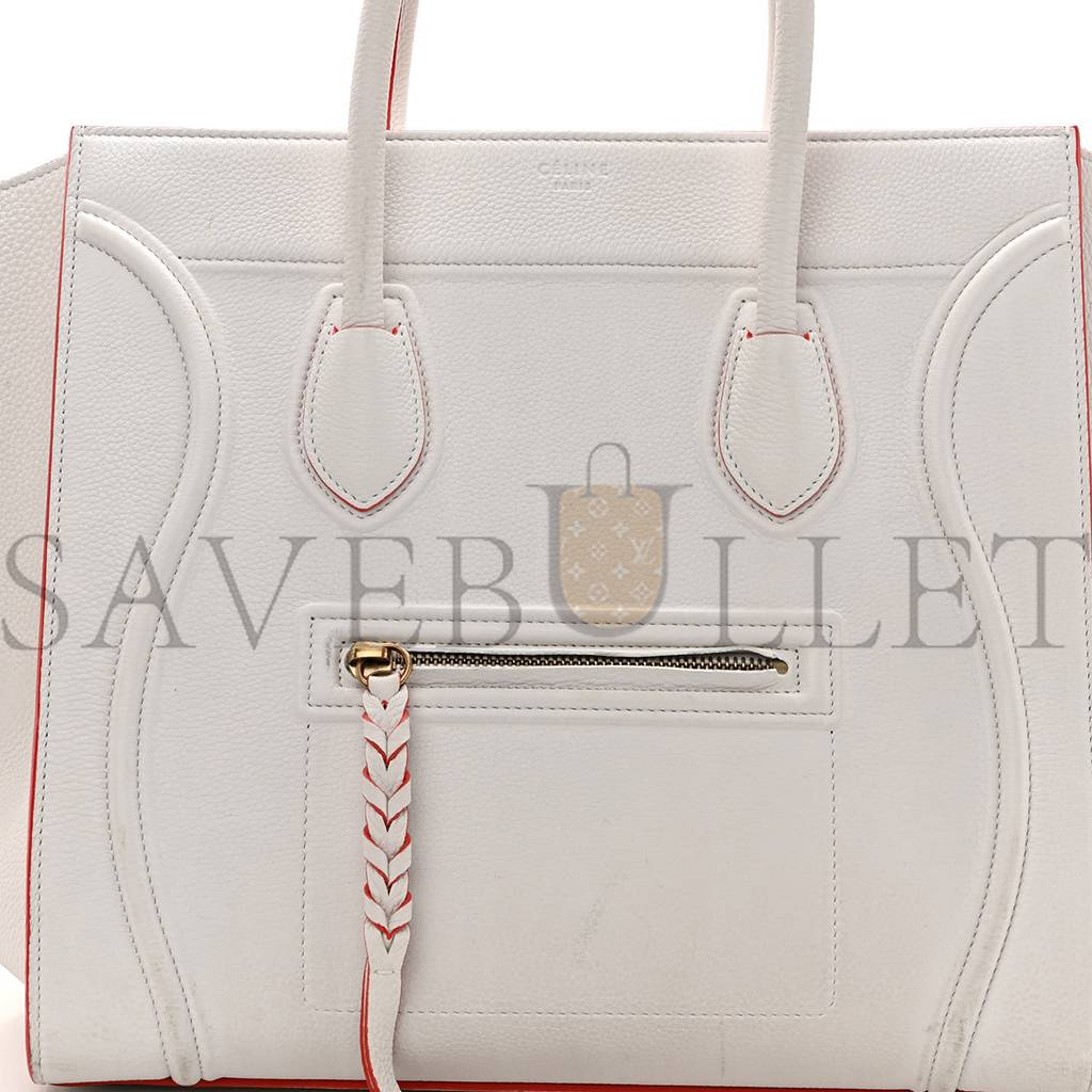 CELINE GRAINED CALFSKIN MEDIUM PHANTOM LUGGAGE WHITE (30*29*24cm)