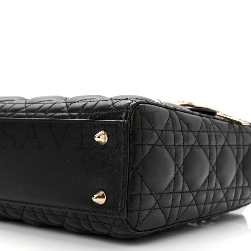 DIOR LAMBSKIN CANNAGE SMALL MY ABCDIOR LADY DIOR BLACK (20*18*8.9cm)