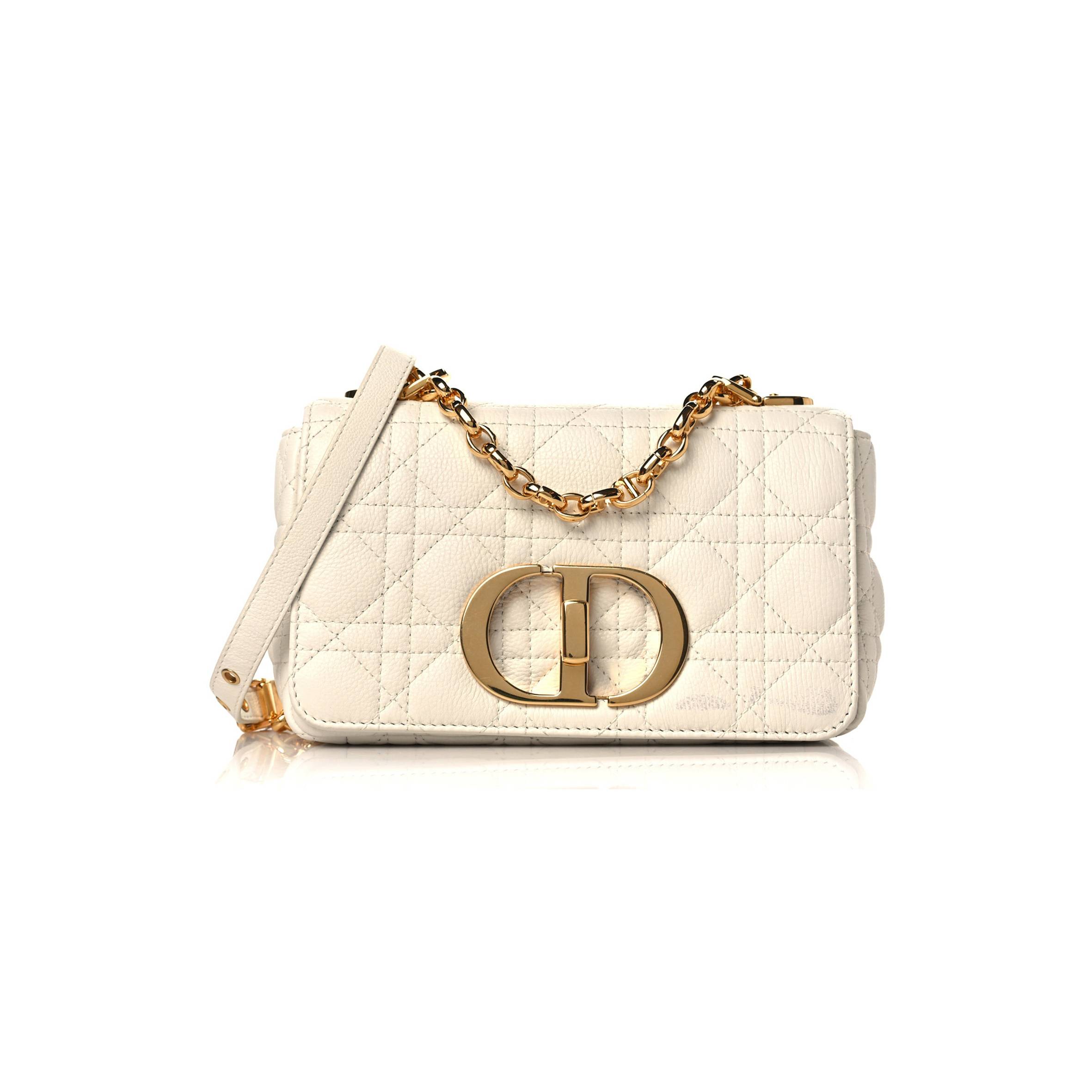 DIOR CALFSKIN CANNAGE SMALL CARO BAG IVORY (20*11*7.6cm)