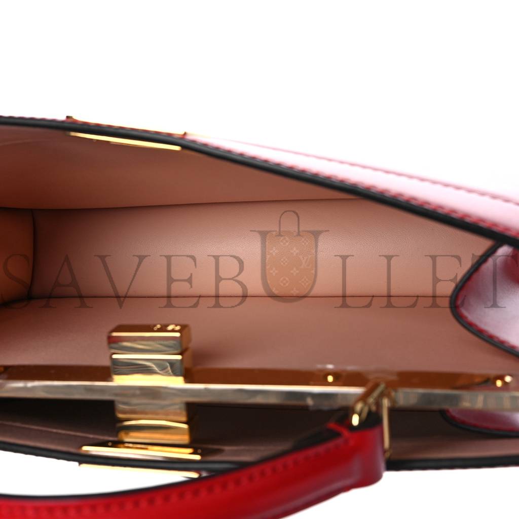 FENDI VITELLO KING LUXOR SHINY NAPPA MEDIUM PEEKABOO I SEE U EAST WEST SATCHEL FUOCO LIGHT ROSE (29*18*10cm)